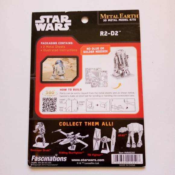 Star Wars Metal Earth 3D Model Kit R2-D2 New/Sealed in pkg. Ages 14+ MMS250 - Picture 6 of 9